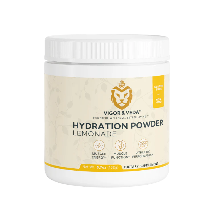 Vigor & Veda Hydration Powder (Lemonade) tub front
