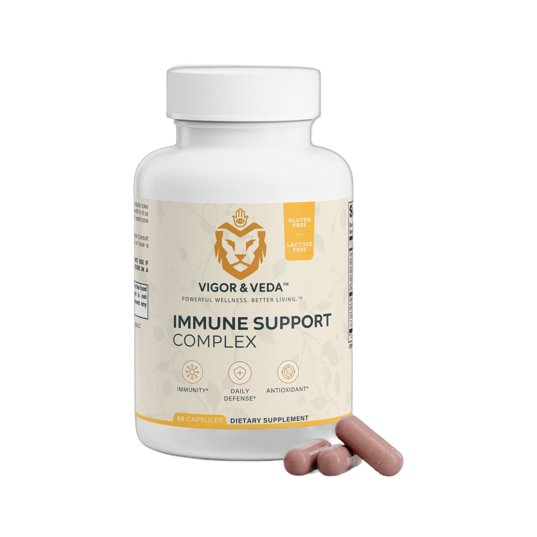 Vigor & Veda Immune Support Complex bottle with capsules