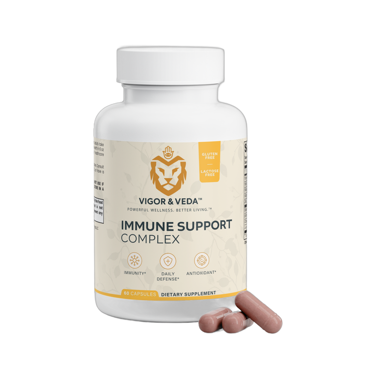 Vigor & Veda Immune Support Complex bottle with capsules