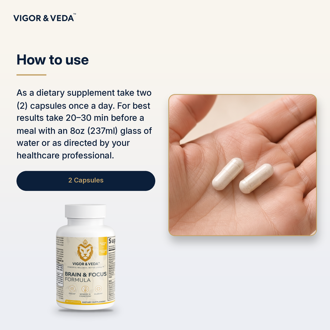 Vigor & Veda Brain & Focus Formula how to use