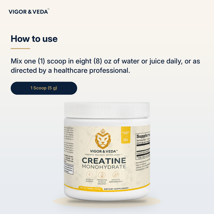 Vigor & Veda Creatine Monohydrate how to use