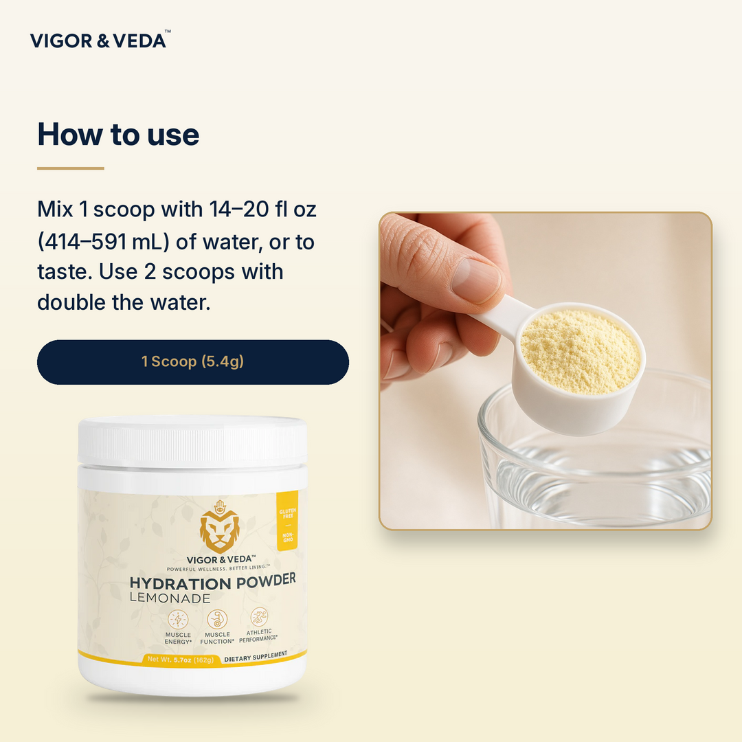 Vigor & Veda Hydration Powder (Lemonade) how to use