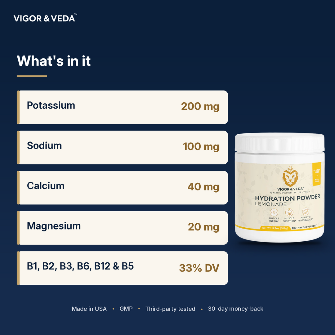 Vigor & Veda Hydration Powder (Lemonade) what's inside