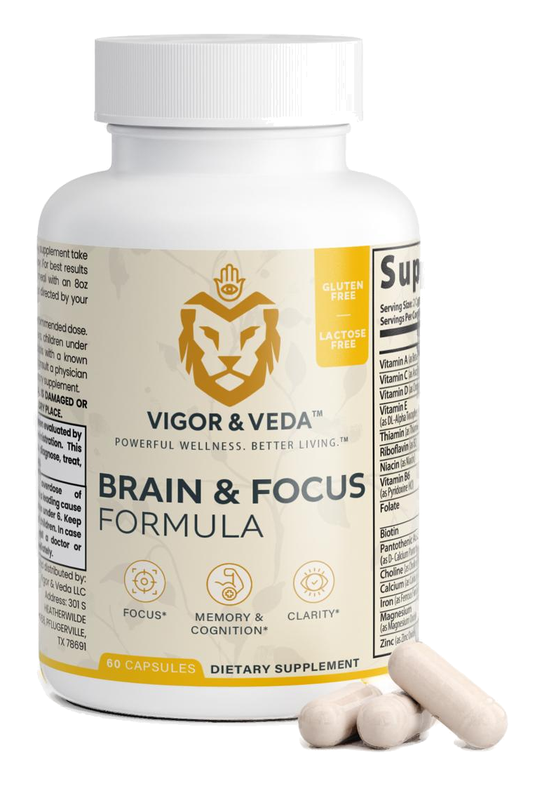 Brain & Focus Formula hero bottle with capsules